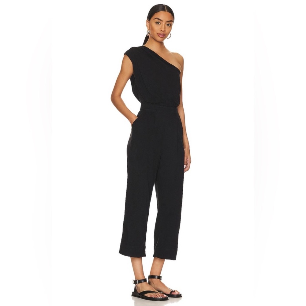 Free People Avery Jumpsuit One Shoulder Wide Leg Pocket